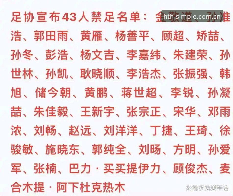 中国足协第三批禁足名单深度解读：从处罚细节看行业洗牌完整指南